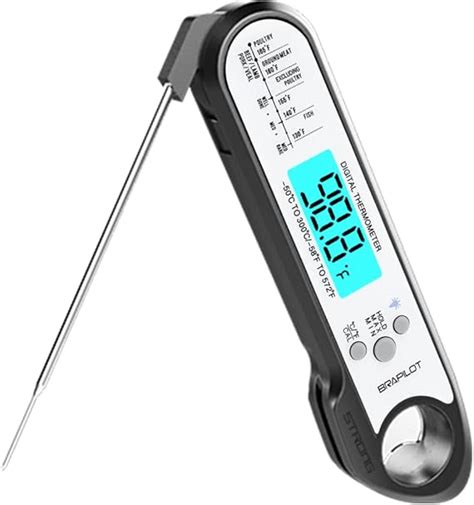 Review Brapilot Meat Thermometer Instant Read Backlight Digital Food