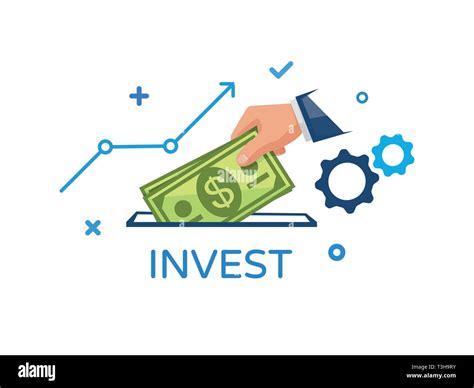 Invest, vector illustration. Investing money in something, concept ... 