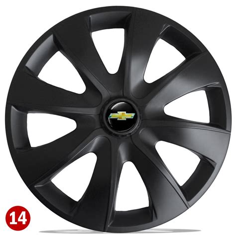 Jogo Calota Aro 14 Esportiva Black Gm Prisma Onix Corsa Meri R 96 99