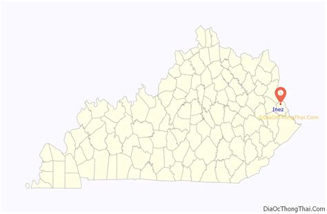 Map of Inez city, Kentucky