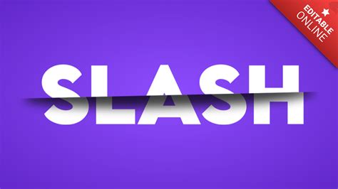 SLASH | Sliced Editable Online | Text Effect Generator