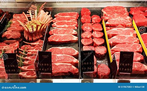 Fresh Raw Red Meat In Supermarket Stock Image Image Of Meat Food