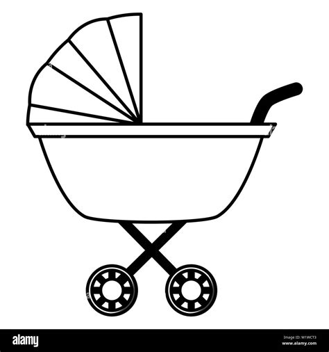 Baby Pram On White Background Stock Vector Image And Art Alamy