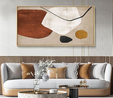 侘寂风抽象装饰画手绘油画高清喷绘晶瓷画 Living room pictures Abstract art painting