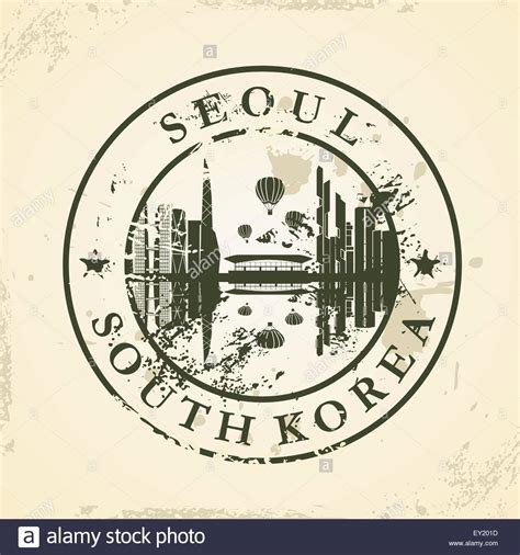 Grunge Rubber Stamp With Seoul South Korea Vector Illustration Stock