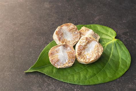 Betel Nut Or Areca Nut With Betel Leaf Isolated On Dark Background