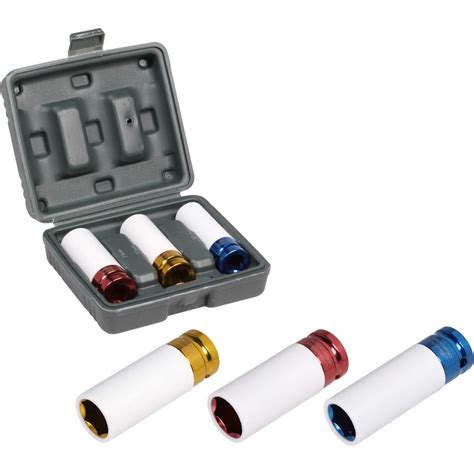 Набор головок шестигранных ударных удлиненных для колёсных дисков (3 шт ...