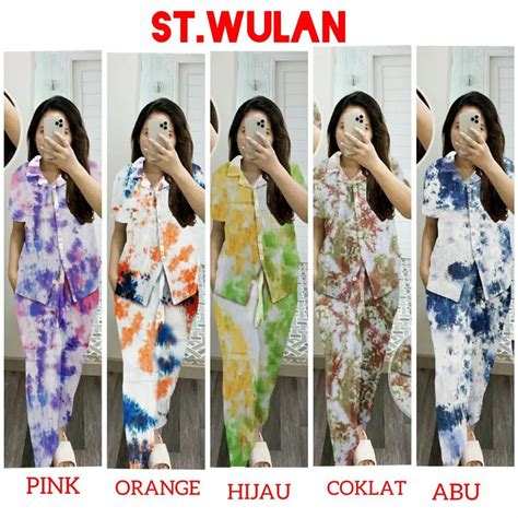 Jual Setelan Kemeja Tie Dye Lengan Pendek One Set Tie Dye Daily Set