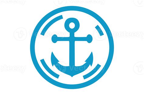 Blue Navy Anchor Logo icon With Transparent Background 24033957 PNG