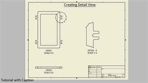 Create Detail View In Drawing Sheet Autodesk Inventor Youtube