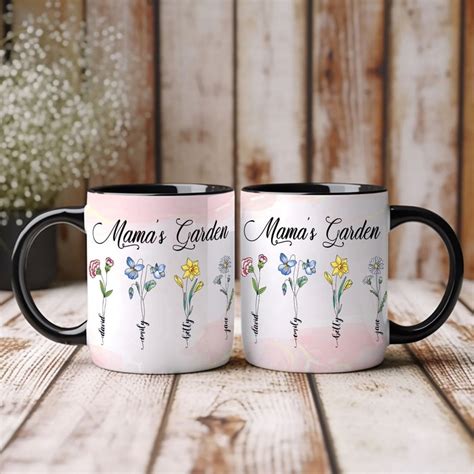 Mamas Garden Birth Flower Personalized Mug Mamas Garden Mug With