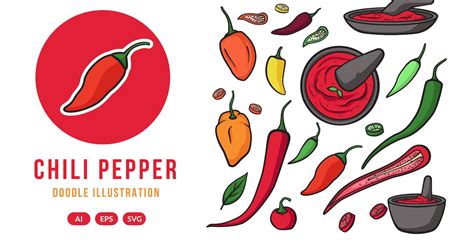 Chili Pepper Doodle, Graphics - Envato Elements