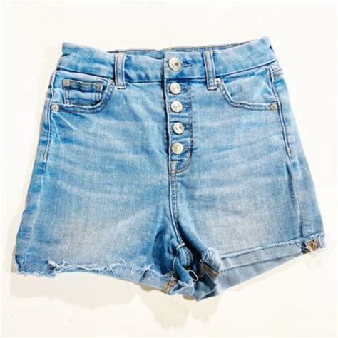 American Eagle Jean Shorts Curvy Hi Rise Shortie Womens Button Fly