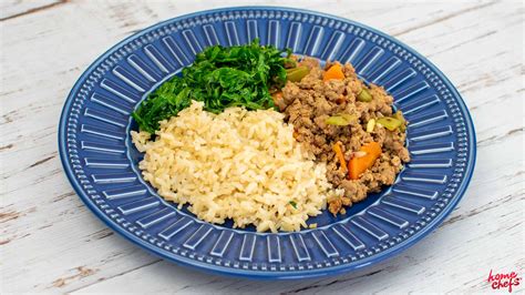 Arroz integral e carne moída vagem e cenoura Home Chefs