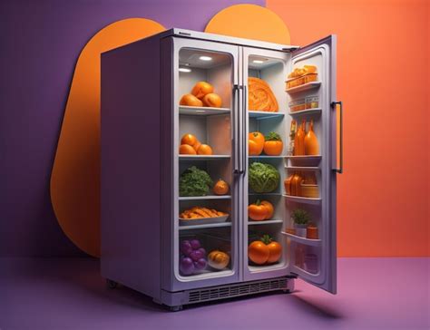 Refrigerador Lleno De Frutas Y Verduras Frescas Foto Premium