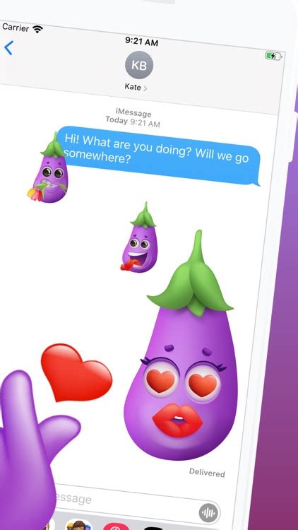 Eggplant 3d Emoji Stickers App By Szymon Dziedzic