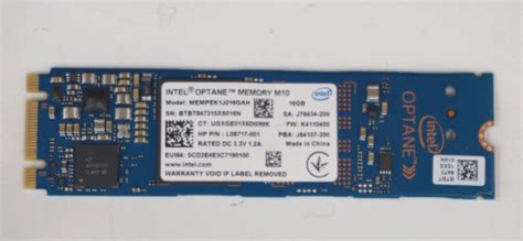 Intel Optane MEMPEK1J016GAH 16GB M.2 2280 NVME PCIe SSD HP P/N:L08717 ...