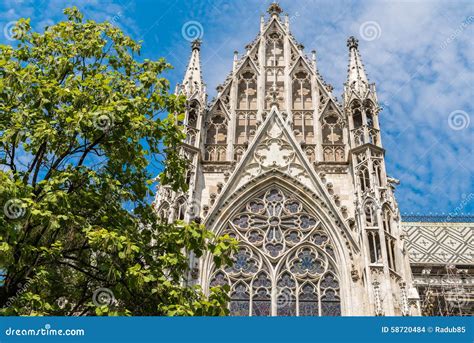 Neo Gothic Votive Church Votivkirche In Vienna Stock Photo Image Of