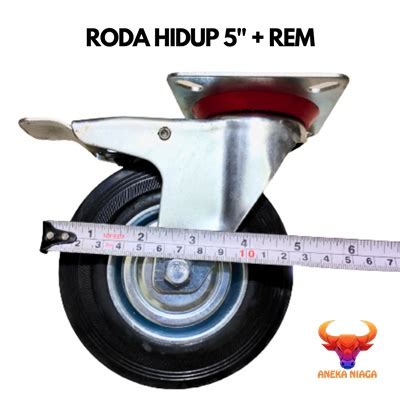 Jual Aneka Hidup Roda Trolley Troli Pu Inch Roda Karet Hitam Plus