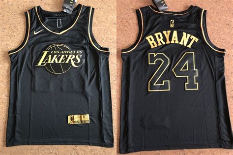 Los Angeles Lakers #24 Kobe Bryant Black Gold Jersey Free Shipping