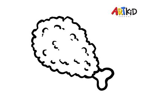 Fried Chicken Wings Coloring Coloring Pages 