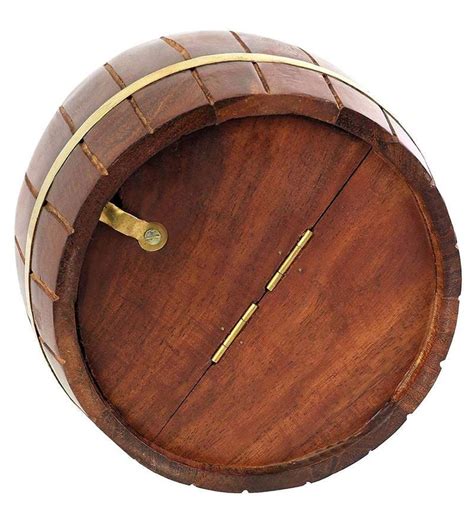 Brown Wooden Sheesham Barrel Coin Bank At Rs 250piece In Nagina Id