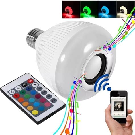 Lâmpada Luz Led Rgb Bluetooth Música Caixa Som Controle TENDMIX