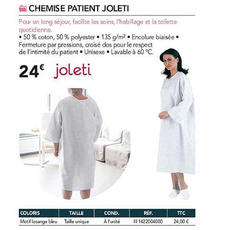 Promo Chemise Patient Joleti chez Distri Club Médical iCatalogue fr