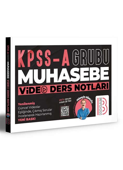 KPSS A Grubu Muhasebe Video Ders Notları Benim Hocam Yayınları