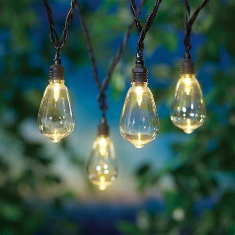 Mainstays Count Led Edison Bulb Outdoor String Lights With Black