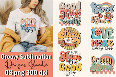 Groovy Sublimation Designs Bundle Graphic By Svgart Creative Fabrica