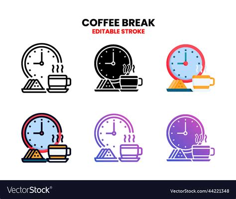 Coffee Break Icon Set With Different Styles Vector Image