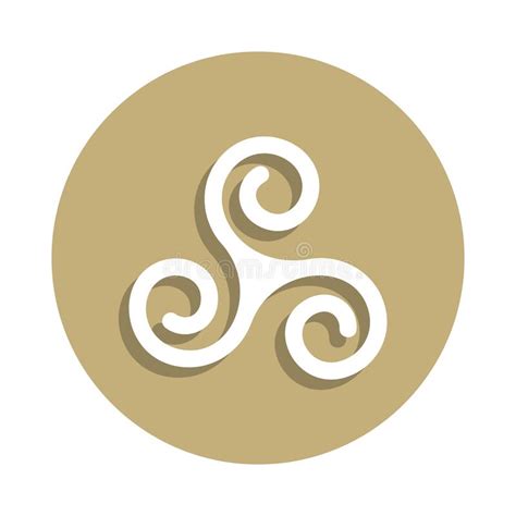 Druidism Triple Spiral Sign Icon in Badge Style. One of Religion Symbol ...