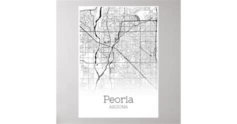 Peoria Map - Arizona - City Map Poster | Zazzle