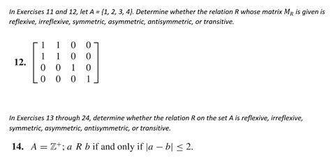 Solved In Exercises 11 And 12 Let A 1 2 3 4 Chegg