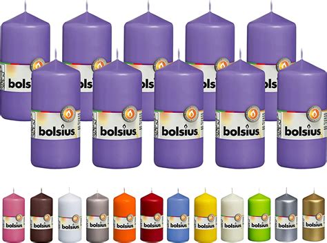 Amazon BOLSIUS 10 Purple Pillar Candles 2 25 X 4 75 Inches