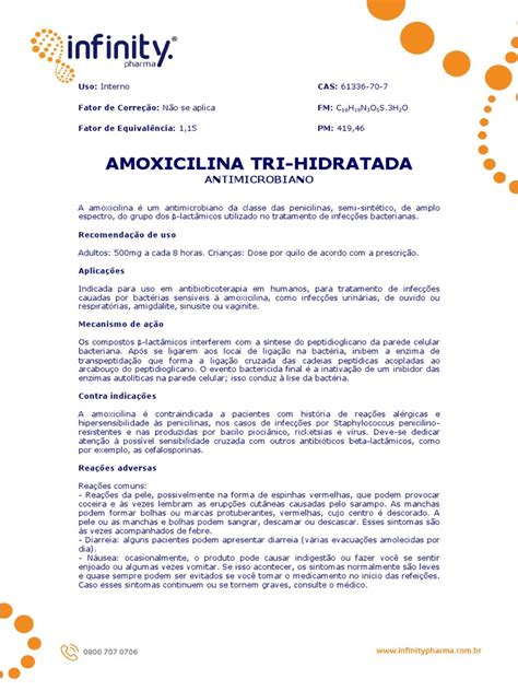 Qual A Diferença Entre Amoxicilina E Amoxicilina Tri Hidratada - Amoxicilina Tri-Hidratada: Indicações e Efeitos | PDF | Penicilina ...