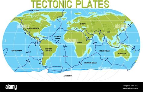 Mapa De Las Placas Tect Nicas Y La Ilustraci N De Los L Mites Imagen