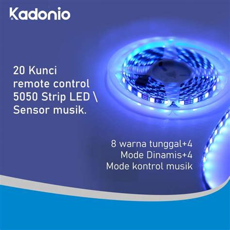 Jual Kadonio Lampu Led Strip Rgb Warna Warni Waterproof Ip65 Komplit