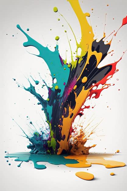 Premium Photo Colorful Liquid Paint Splash On White Background