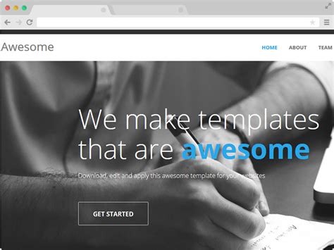 Awesome - Free One Page Responsive HTML5 Template - ThemeWagon