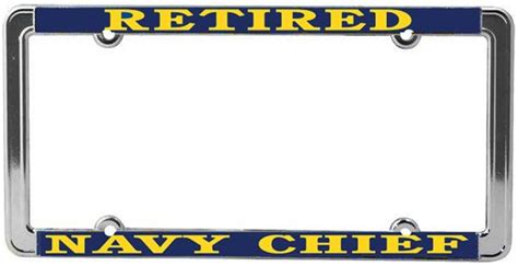 Honor Country Us Navy Chief Retired License Plate Frame Automotive