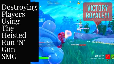 Destroying Players In Fortnite Using The Heisted Run N Gun SMG YouTube