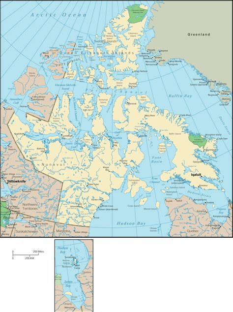 Nunavut Map - Detailed Map of Nunavut Canada