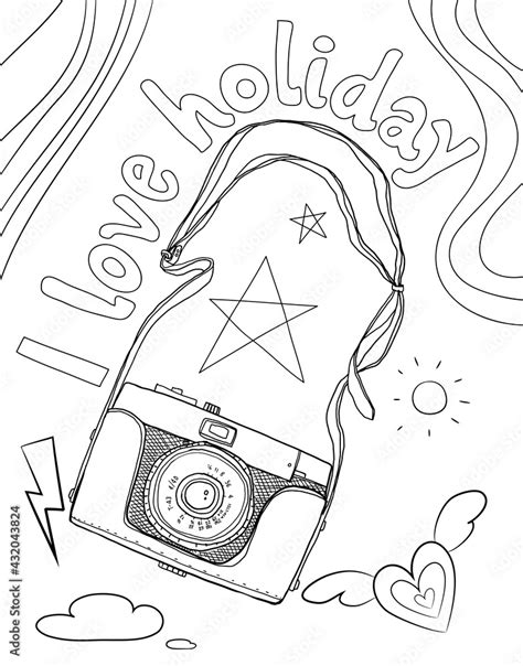 camera vintage classic hand drawn line art vector illustration Stock Vector | Adobe Stock