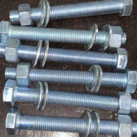 Galvanized Mild Steel Ms Bolt Nut Set For Industrial Weight Grams