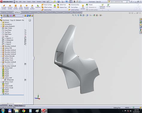 How To Design A Model In Solidworks Using Surface Grabcad Groups