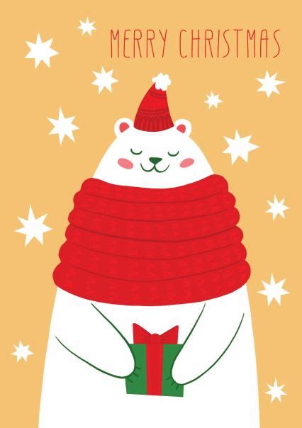 Cute Polar Bear Christmas Card Thortful