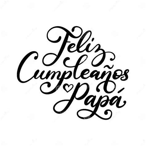 Feliz Cumpleanos Papa Happy Birthday Dad Phrase Stock Vector