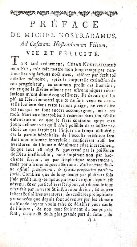 Les prophéties divisées en dix centuries Nouvelle Edition imprime d